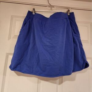 Denim & Co stretchy blue skirt with shorts and pockets XL